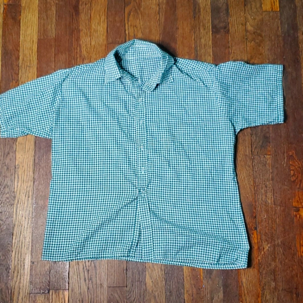 Green Plaid Button Up